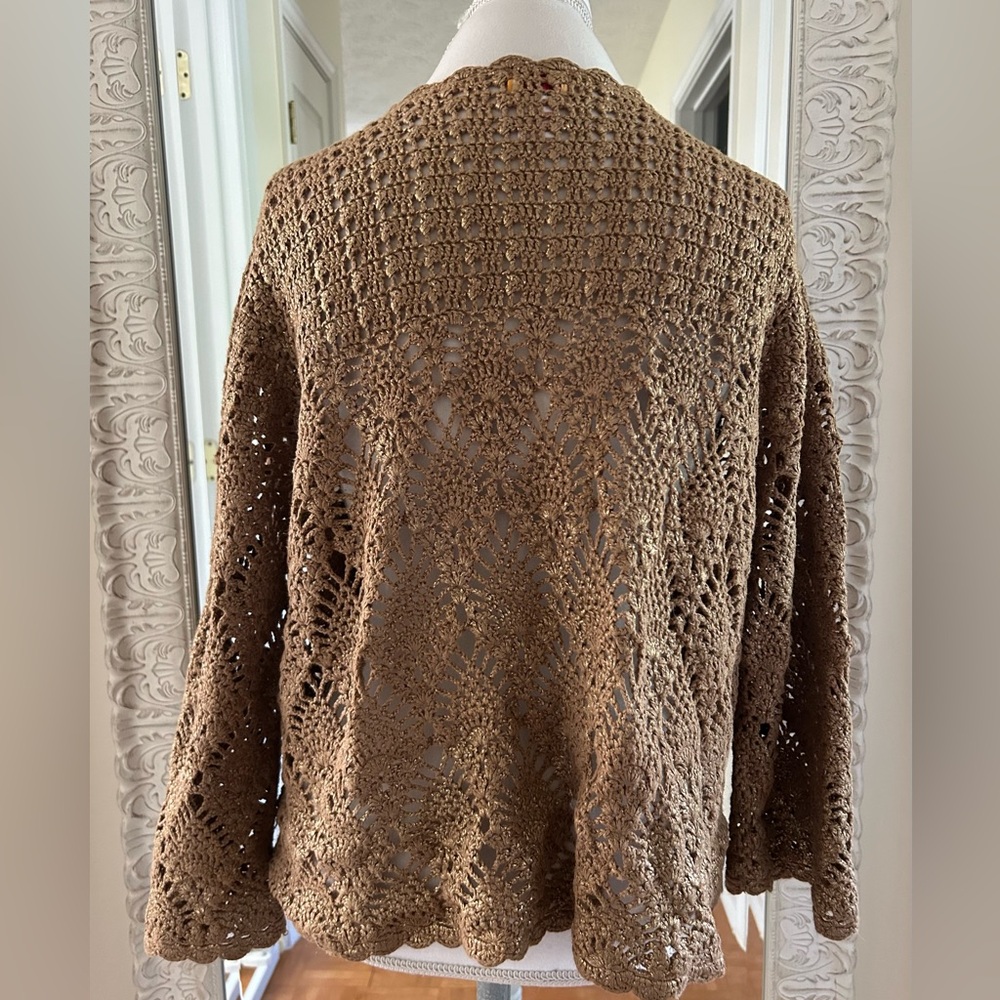 Ruby Rd. Brown Crochet Sweater - Picture 4 of 5
